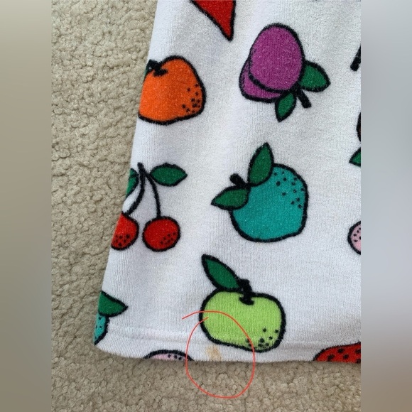 Hanna Andersson Size 130, 8, Fruit Print Toweling Hoodie Swim Cover Up - Picture 7 of 7